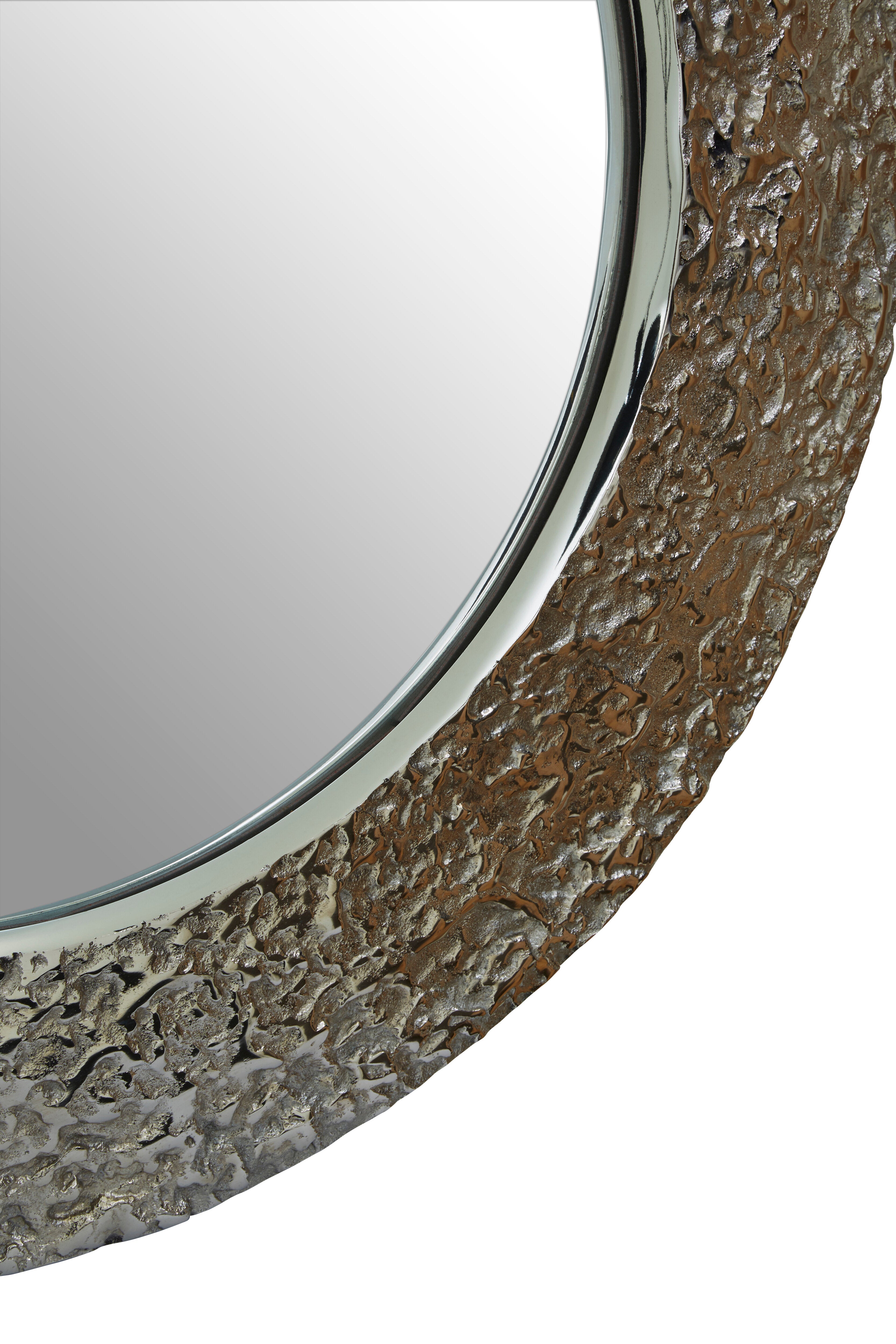 Koby Textured Nickel Round Wall Mirror